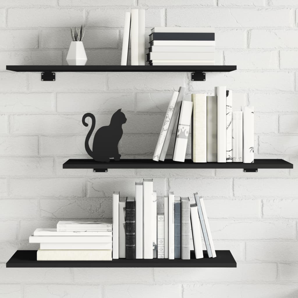 Wandschappen 80X30X1,5 Cm Spaanplaat Zwart 4