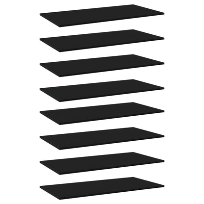 Wandschappen 8 st 80x30x1,5 cm spaanplaat zwart