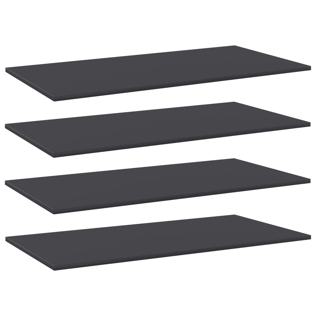 Wandschappen 4 st 80x30x1,5 cm spaanplaat grijs