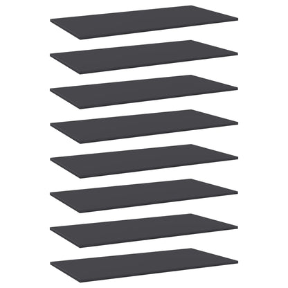Wandschappen 8 st 80x30x1,5 cm spaanplaat grijs