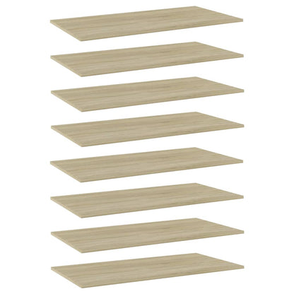 Wandschappen 8 st 80x30x1,5 cm spaanplaat sonoma eikenkleurig