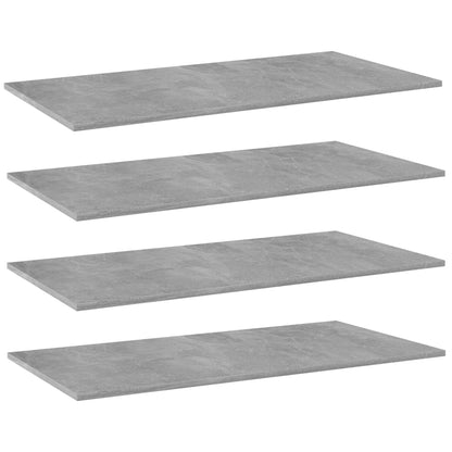 Wandschappen 4 st 80x30x1,5 cm bewerkt hout betongrijs