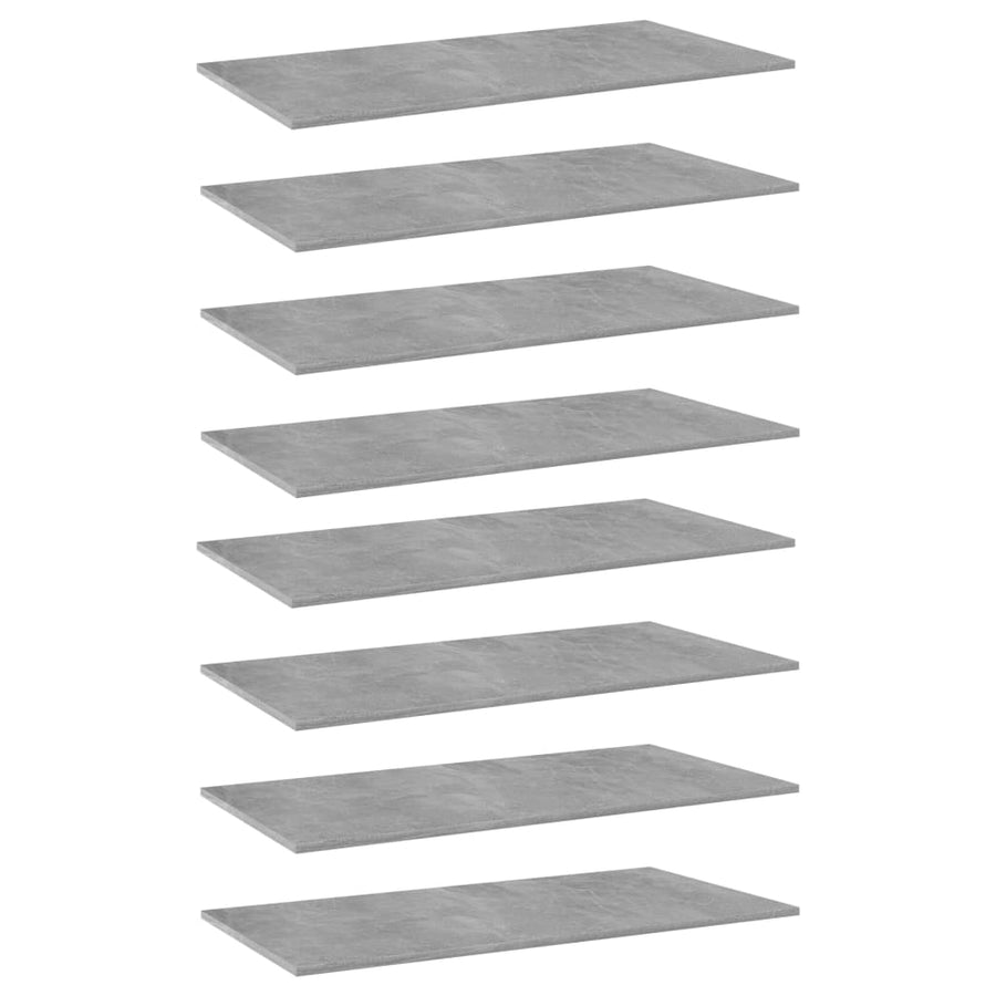 Wandschappen 8 st 80x30x1,5 cm spaanplaat betongrijs