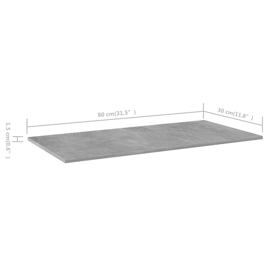 Wandschappen 8 st 80x30x1,5 cm spaanplaat betongrijs