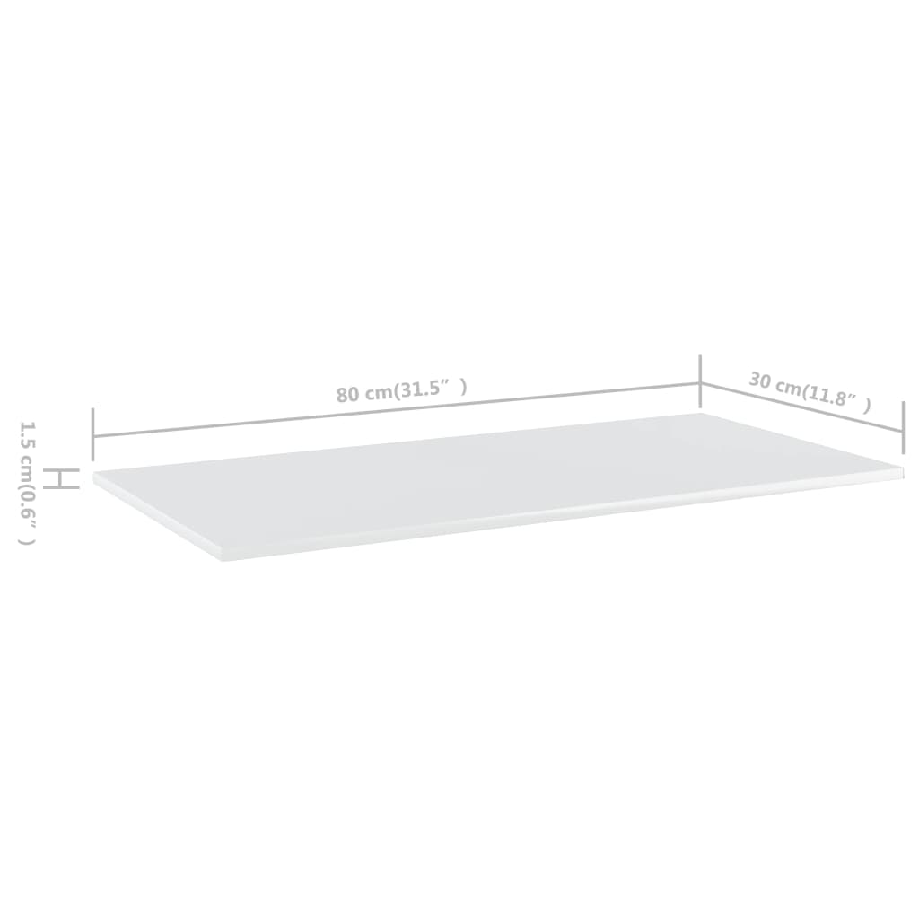 Wandschappen 4 st 80x30x1,5 cm bewerkt hout hoogglans wit