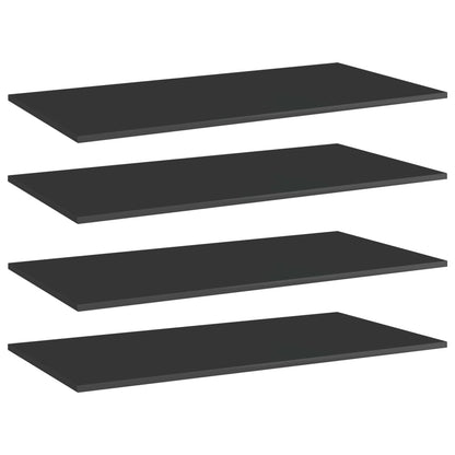 Wandschappen 4 st 80x30x1,5 cm spaanplaat hoogglans zwart