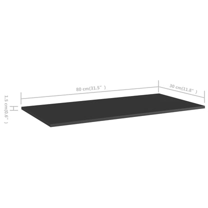 Wandschappen 4 st 80x30x1,5 cm spaanplaat hoogglans zwart