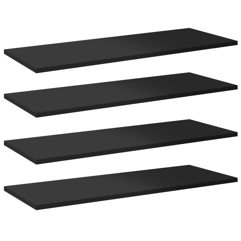 Wandschappen 80X30X1,5 Cm Spaanplaat Hoogglans Zwart 8