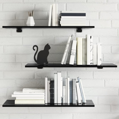 Wandschappen 80X30X1,5 Cm Spaanplaat Hoogglans Zwart 8