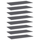 Wall Shelves 80x30x1.5 cm Chipboard High Gloss Grey 8