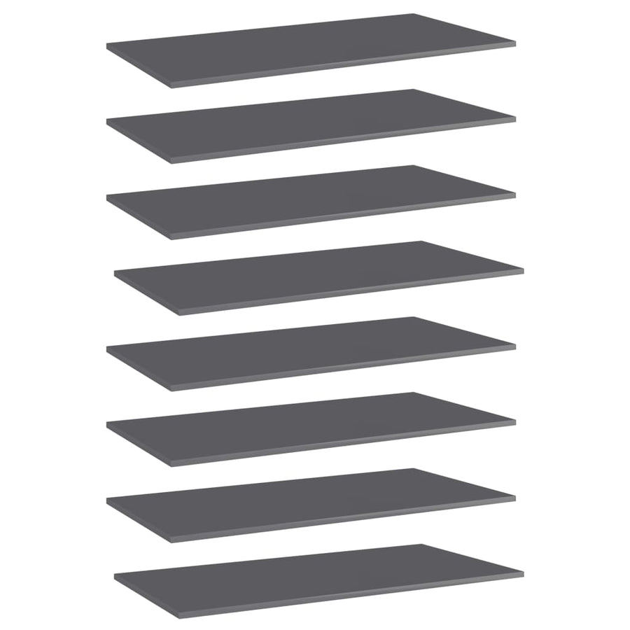 Wandschappen 80X30X1,5 Cm Spaanplaat Hoogglans Grijs 8