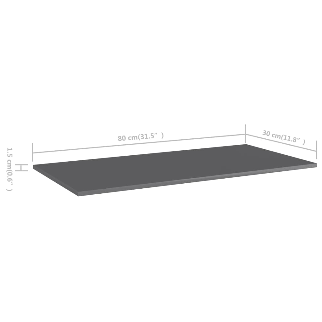 Wandschappen 80X30X1,5 Cm Spaanplaat Hoogglans Grijs 8