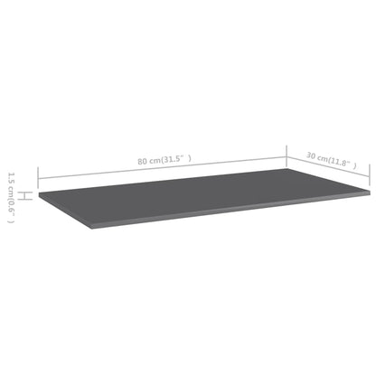 Wandschappen 80X30X1,5 Cm Spaanplaat Hoogglans Grijs 8