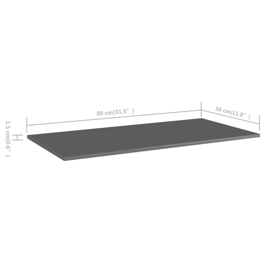 Wandschappen 80X30X1,5 Cm Spaanplaat Hoogglans Grijs 8