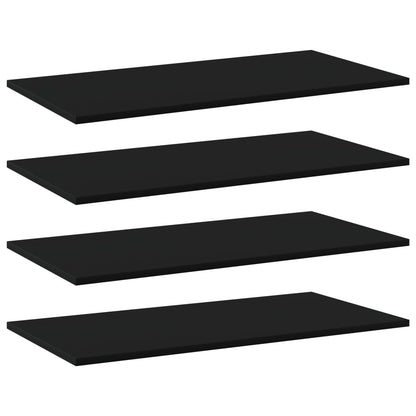 Wandschappen 4 st 80x40x1,5 cm spaanplaat zwart