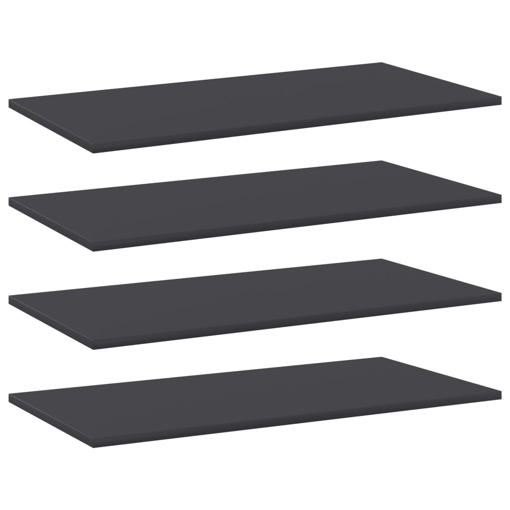 Wandschappen 4 st 80x40x1,5 cm spaanplaat grijs