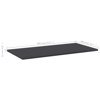 Wandschappen 4 st 80x40x1,5 cm spaanplaat grijs