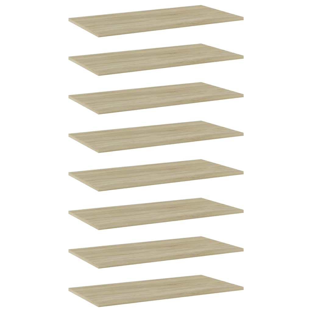 Wandschappen 8 st 80x40x1,5 cm spaanplaat sonoma eikenkleurig