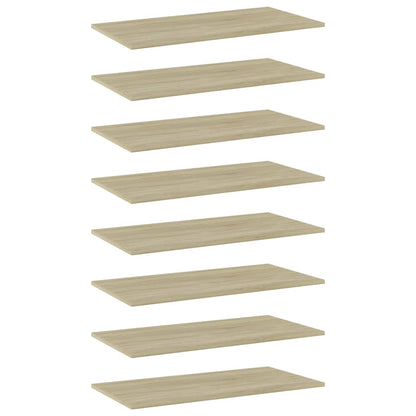 Wandschappen 8 st 80x40x1,5 cm spaanplaat sonoma eikenkleurig