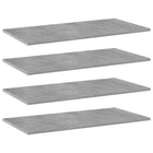 Wandschappen 4 st 80x40x1,5 cm bewerkt hout grijs