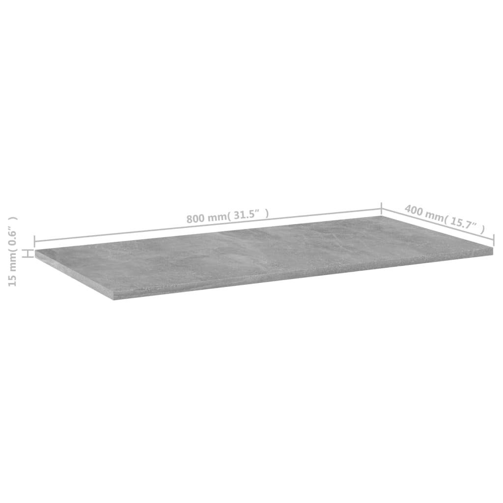 Wandschappen 80X40X1,5 Cm Bewerkt Hout Betongrijs 80 x 40 x 1.5 cm