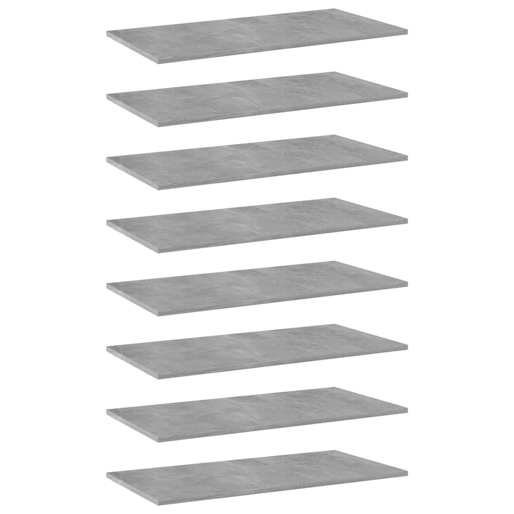 Wandschappen 8 st 80x40x1,5 cm spaanplaat betongrijs