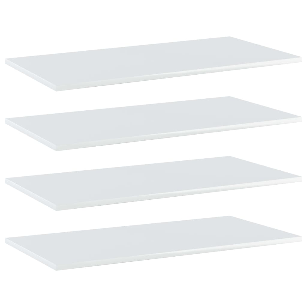Wandschappen 4 st 80x40x1,5 cm bewerkt hout hoogglans wit