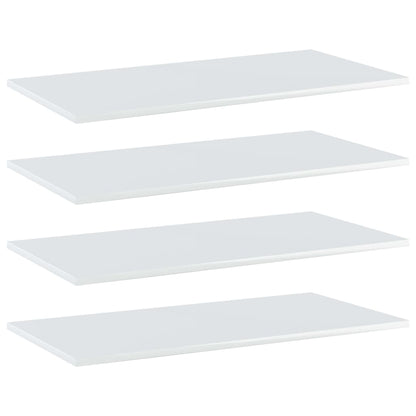 Wandschappen 4 st 80x40x1,5 cm bewerkt hout hoogglans wit