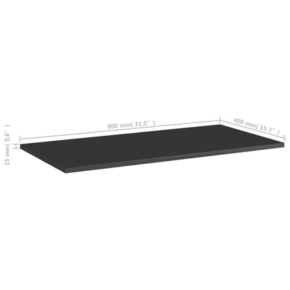 Wandschappen 4 st 80x40x1,5 cm spaanplaat hoogglans zwart