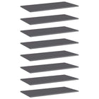 Wandschappen 8 st 80x40x1,5 cm spaanplaat hoogglans grijs