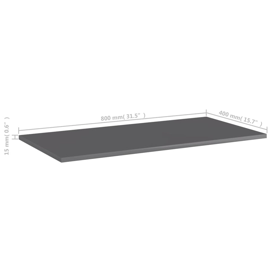 Wandschappen 8 st 80x40x1,5 cm spaanplaat hoogglans grijs