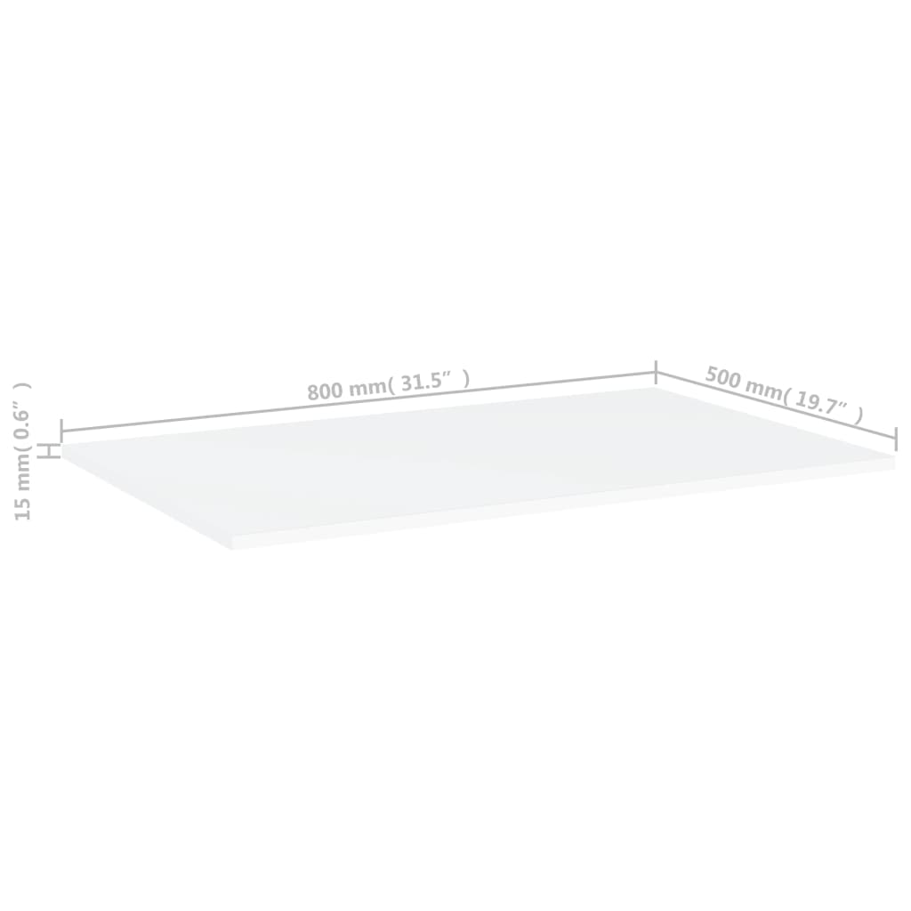Wandschappen 4 st 80x50x1,5 cm bewerkt hout wit