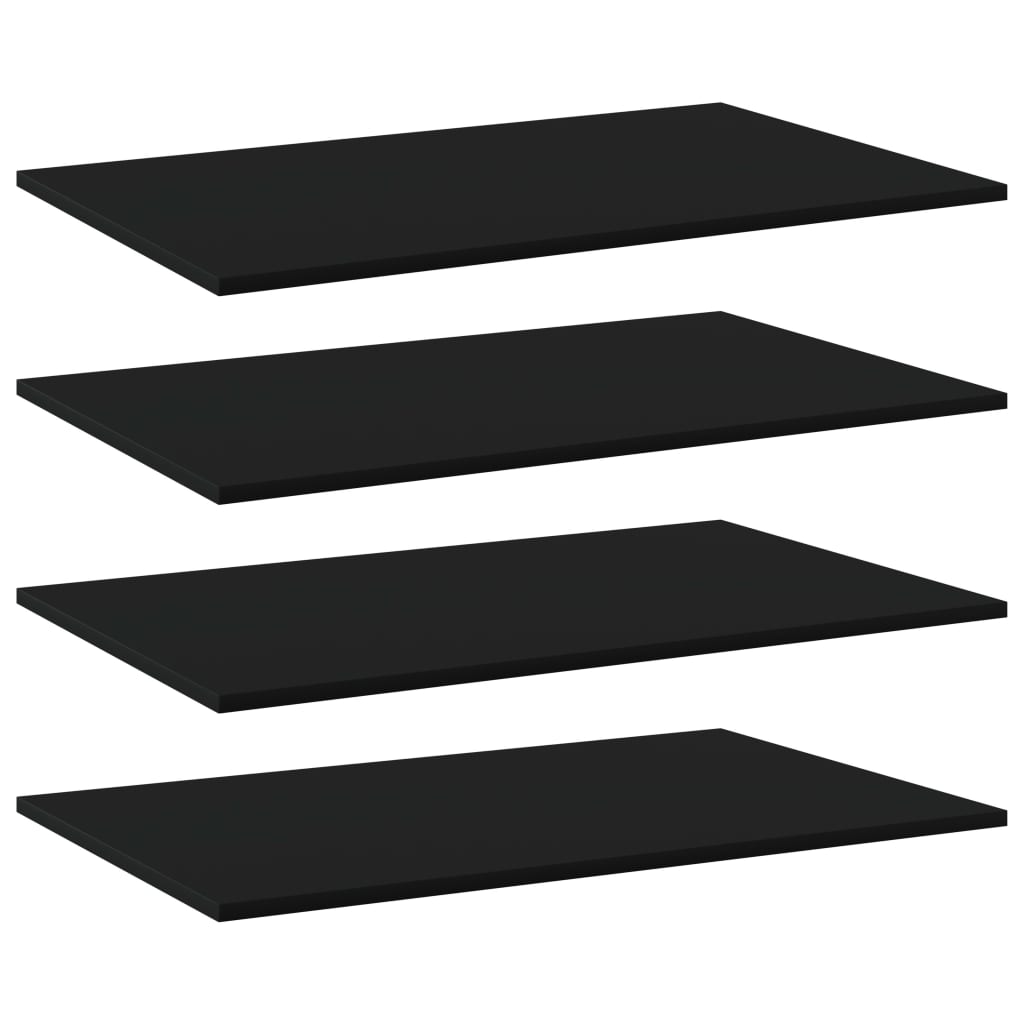 Wandschappen 4 st 80x50x1,5 cm spaanplaat zwart