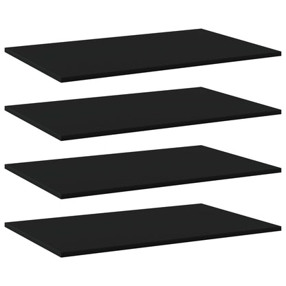 Wandschappen 4 st 80x50x1,5 cm spaanplaat zwart