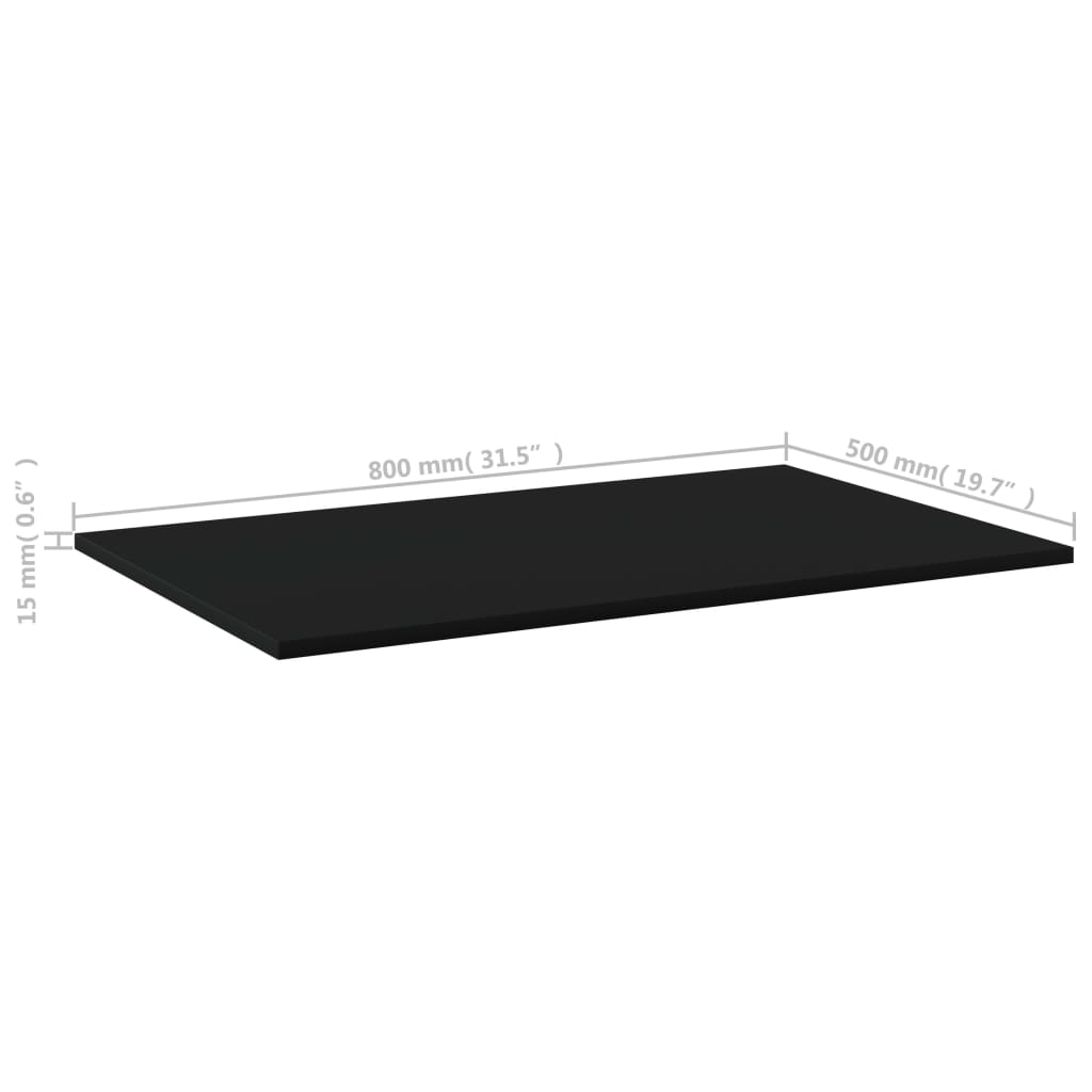 Wandschappen 4 st 80x50x1,5 cm spaanplaat zwart