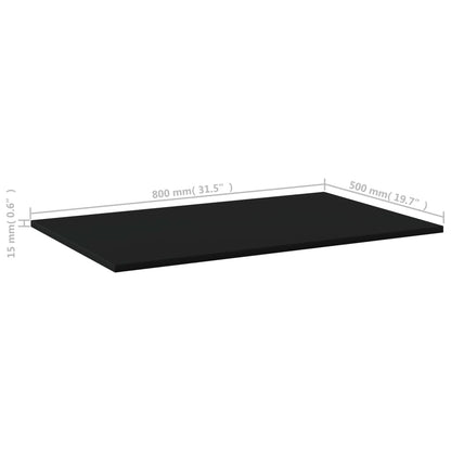 Wandschappen 4 st 80x50x1,5 cm spaanplaat zwart