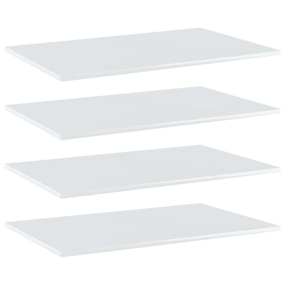 Wandschappen 4 st 80x50x1,5 cm bewerkt hout hoogglans wit