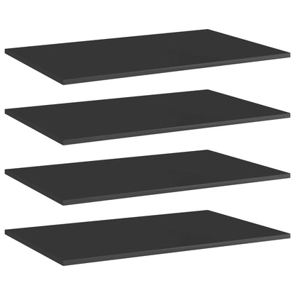 Wandschappen 4 st 80x50x1,5 cm spaanplaat hoogglans zwart