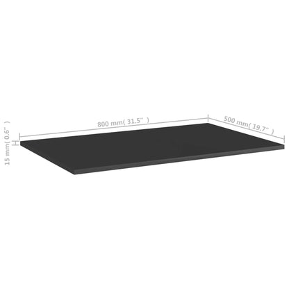 Wandschappen 4 st 80x50x1,5 cm spaanplaat hoogglans zwart