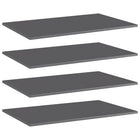 Wandschappen 4 st 80x50x1,5 cm spaanplaat hoogglans grijs