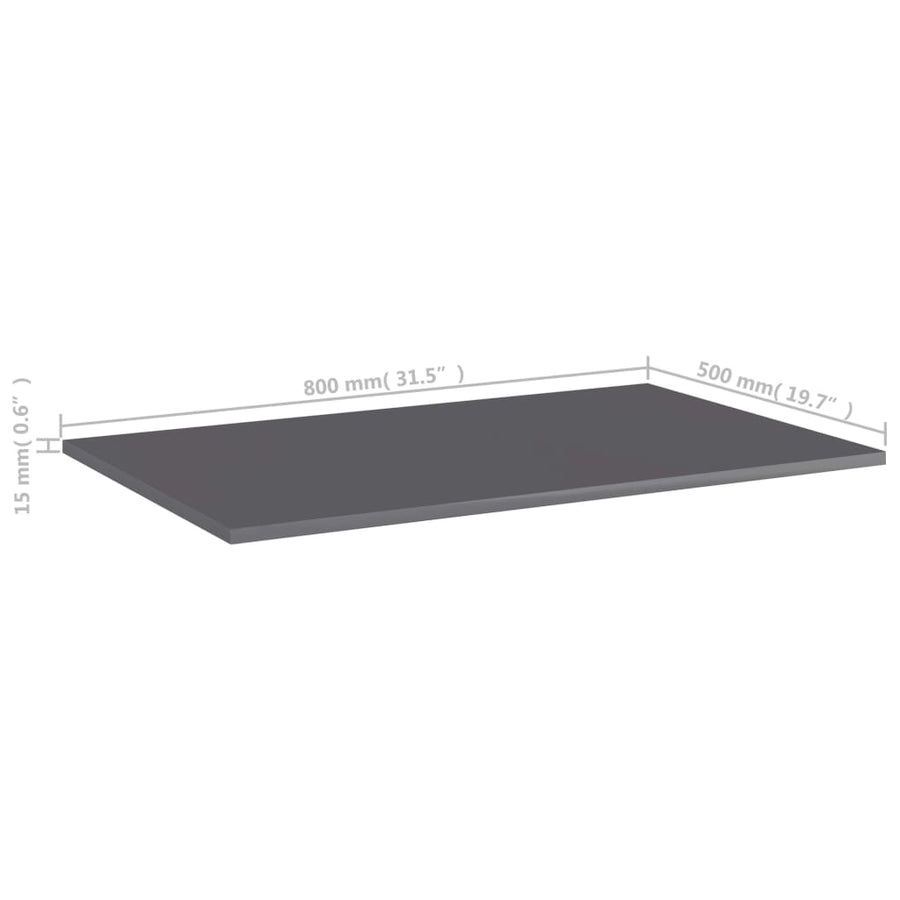 Wandschappen 4 st 80x50x1,5 cm spaanplaat hoogglans grijs