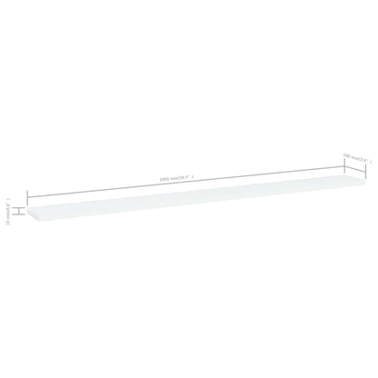 Wandschappen 100X10X1,5 Cm Spaanplaat Wit 4 100 x 10 x 1.5 cm