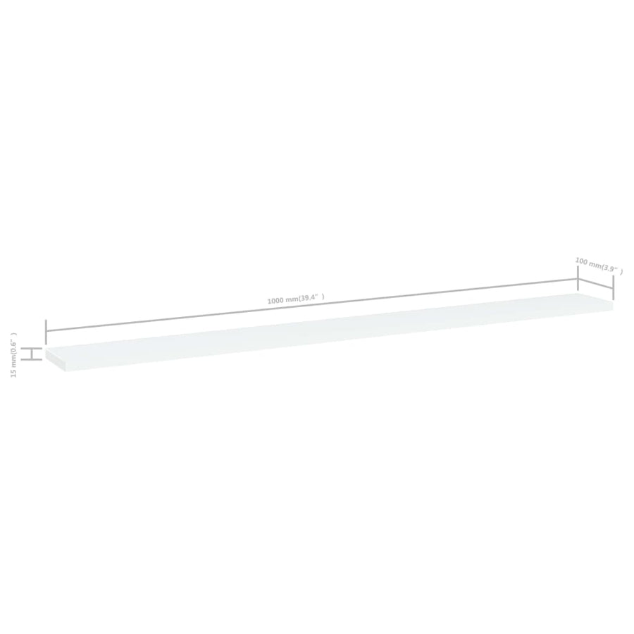 Wandschappen 100X10X1,5 Cm Spaanplaat Wit 4 100 x 10 x 1.5 cm