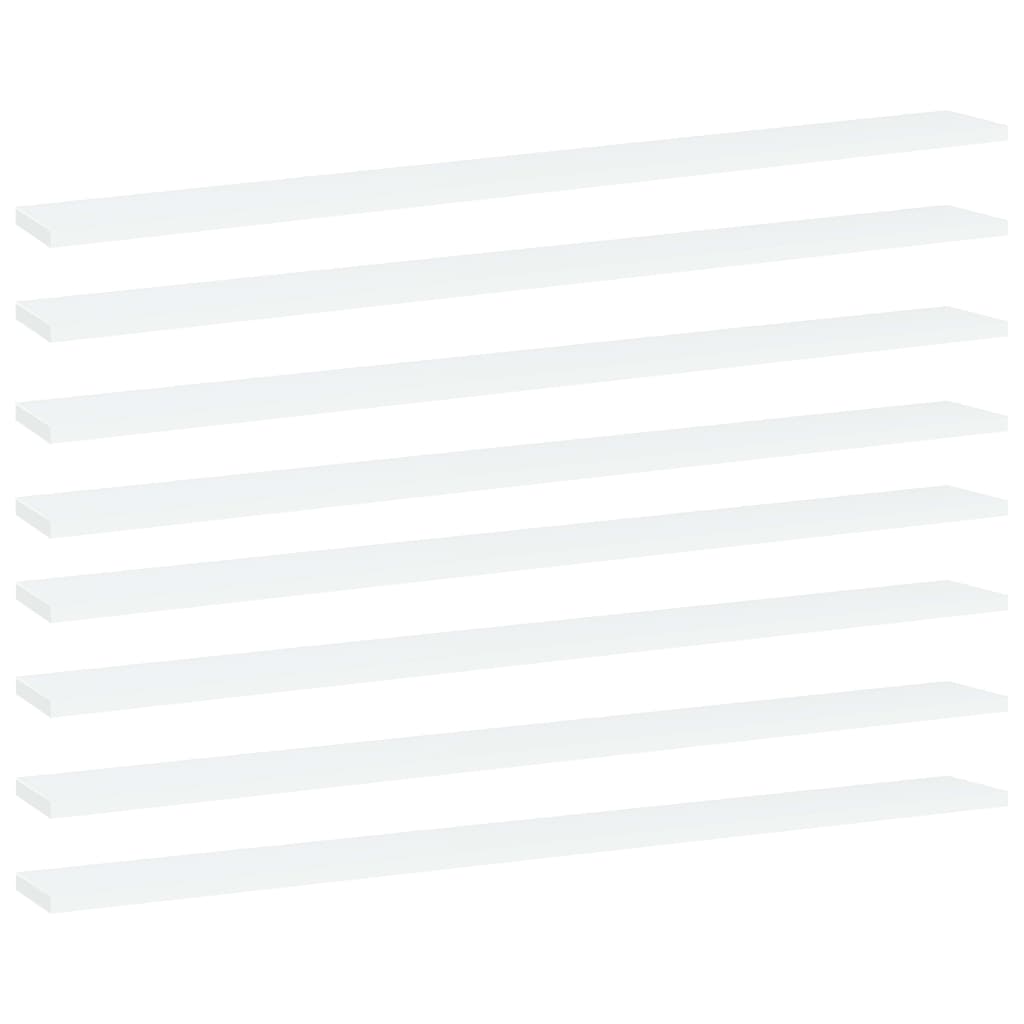 Wandschappen 8 st 100x10x1,5 cm spaanplaat wit