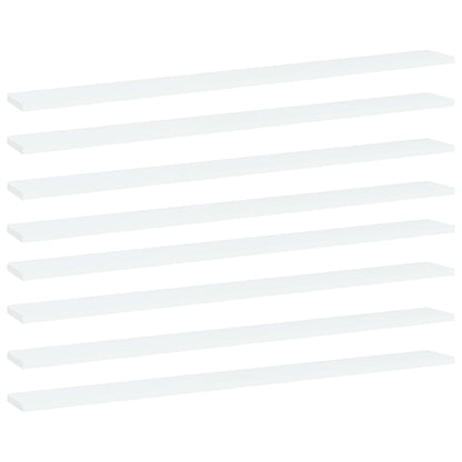 Wandschappen 8 st 100x10x1,5 cm spaanplaat wit