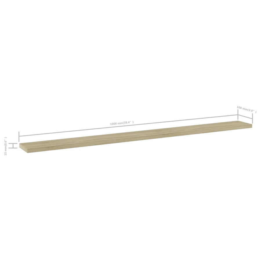 Wandschappen 100X10X1,5 Cm Spaanplaat Kleurig Sonoma Eiken 4 100 x 10 x 1.5 cm