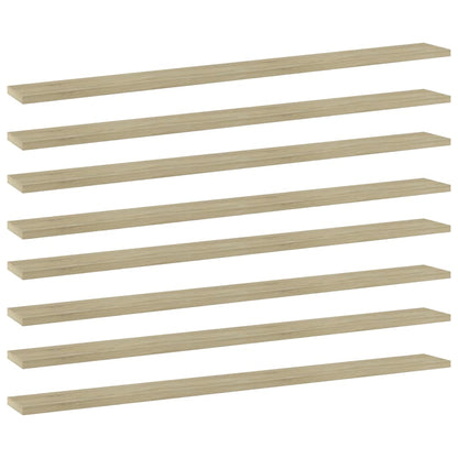 Wandschappen 8 st 100x10x1,5 cm spaanplaat sonoma eikenkleurig