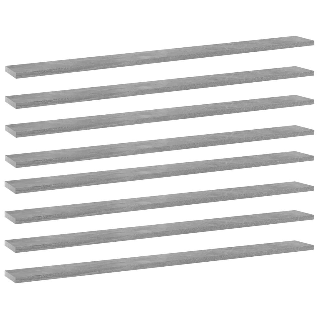 Wandschappen 8 st 100x10x1,5 cm spaanplaat betongrijs