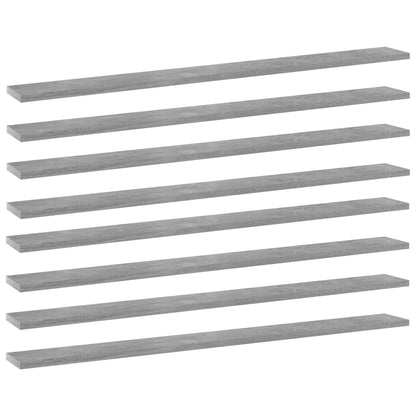 Wandschappen 8 st 100x10x1,5 cm spaanplaat betongrijs