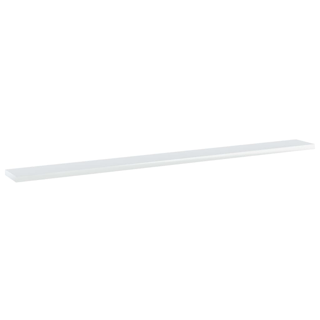 Wandschappen 4 st 100x10x1,5 cm bewerkt hout hoogglans wit